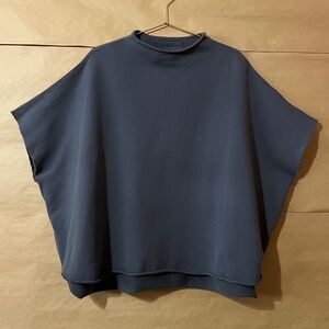 Frank & Eileen | Audrey Funnel Neck Capelet Pullover Sweatshirt Grey One Size